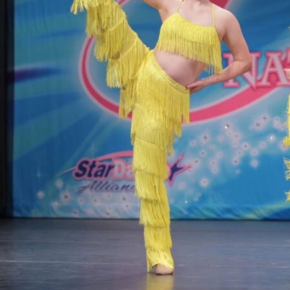 Weissman Yellow Fringe Dance Costume